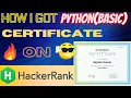 How To Get Python Basic Certificate on HackerRank Rajnish Tutorial