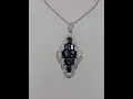 Chuck Clemency Karis STS Blue Stone Pendant Chain Necklace Silver Tone India NWT