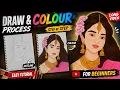 Mata Rani Drawing Colouring Process Maa Durga Drawing Step by Step Full