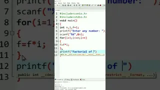 factorial program in c ms coder