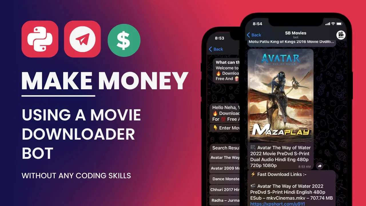 🤑 Make Money By Creating Your Own Movies Downloader Bot (No Coding Skills Required)