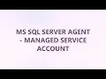 MS SQL Server Agent - Managed Service Account
