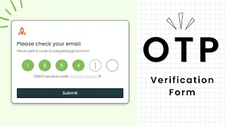 OTP Verification form with autofocus and timer HTML CSS and JS Tutorial