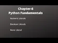 CHAPTER-6 PYTHON FUNDAMENTALS CBSE CLASS - XI COMPUTER SCIENCE PART