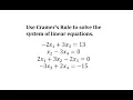 Solve a System of Linear Equations Using Cramer s Rule 4 by 4