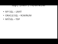 What is the difference between TOP LIMIT and ROWNUM in SQL and where to use