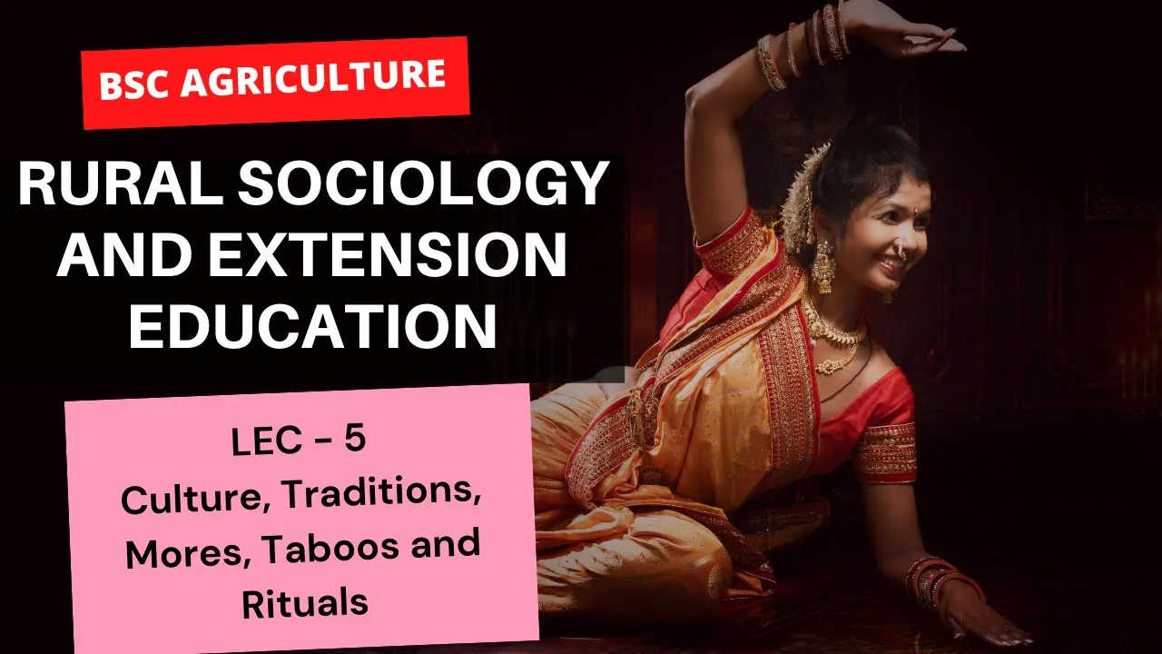 RURAL SOCIOLOGY AND EXTENSION EDUCATION | Lec - 5 Culture, Traditions, Mores | Go Agro