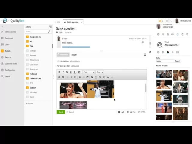 Thumbnail for Sök och infoga GIF:en i ett ärende