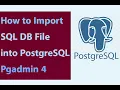 Importing SQL Database Files into PostgreSQL using pgAdmin 4