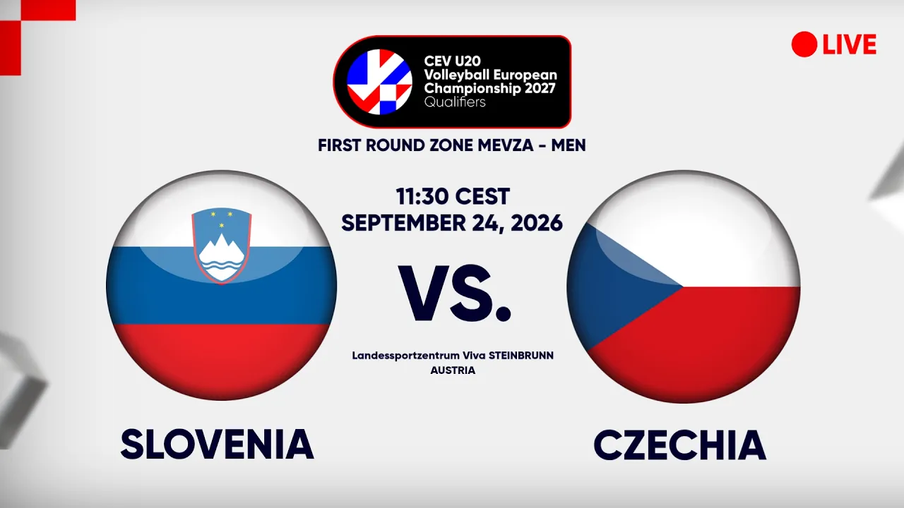 LIVE | SLOVENIA vs. CZECHIA | CEV U20 EuroVolley 2027 | Men | Qualifiers