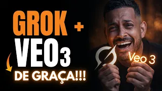 🚨SEM LIMITE! Grok e Veo 3 DE GRAÇA! Vídeos INFINITOS Sem Gastar Nada