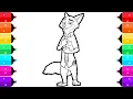 Zootopia 2 Coloring Page for Kids How to Color Nick Wilde