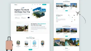 Create A Responsive Tour Travel Website Design Using HTML CSS And JAVASCRIPT