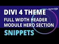 Divi Theme Full Width Header Module Hero Section