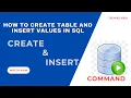 Create table in sql and insert values in SQL developer in hindi
