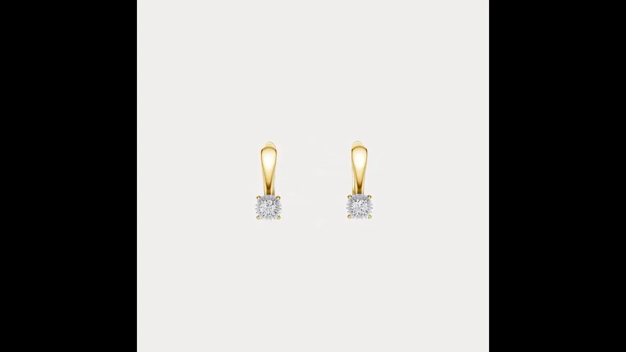 Sterling Silver Huggie Earrings with Lab-Grown Diamonds