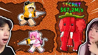 Thử Thách Đào Tìm Brainrot Siêu Vip 😤 Ngáo Và Kemy Drill Blocks For Brainrots Roblox 🤑