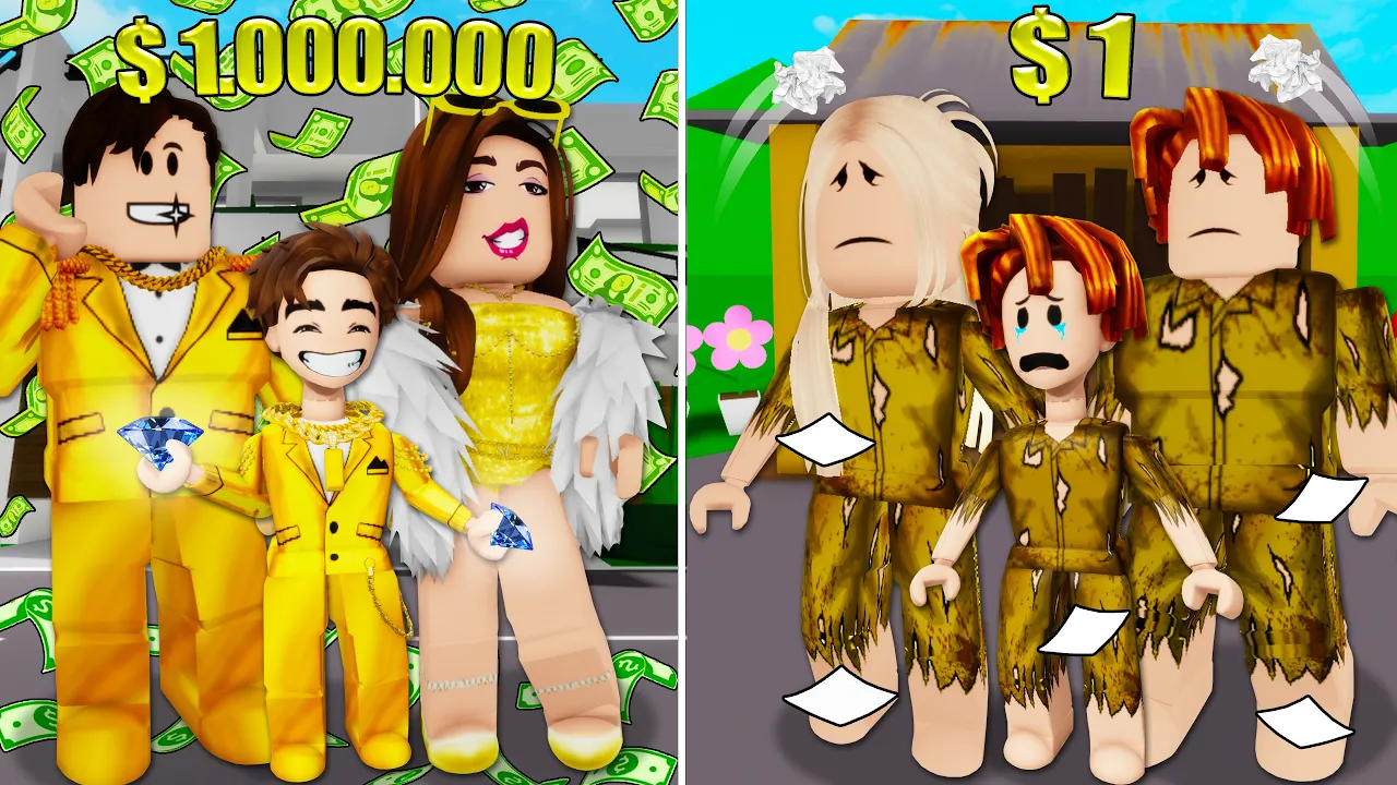 Outline Video ROBLOX Brookhaven 🏡RP - FUNNY MOMENTS: Rich & Poor | Roblox Idol