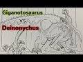 Giganotosaurus Vs Deinonychus Speed Drawing Pencil Sketch