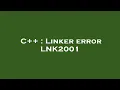 C Linker error LNK2001