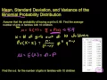 Mean Standard Deviation and Variance of the Binomial Probability Distribution