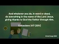Colossians 3 17 ESV Memory Verse Song