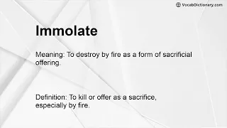 Immolate Meaning