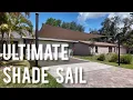 Shade Sail Installation over my driveway diy tutorial tips