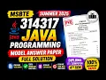 MSBTE 314317 Java Programming Model Answer Paper Summer 2025 Full Solution Previous Year Paper
