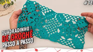 Square de Crochê - Quadradinho de crochê -Passo a Passo Prof.Neddy Ghusmam