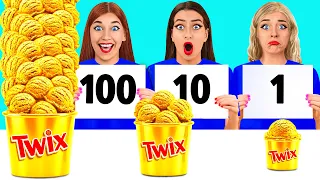 100 खाद्य परतें चुनौती | सरल रसोई व्यंजनों Multi DO Food Challenge