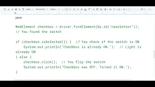 Checkbox Handling in Selenium Java Edition