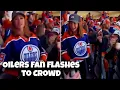Edmonton Oilers fan flashes crowd During game