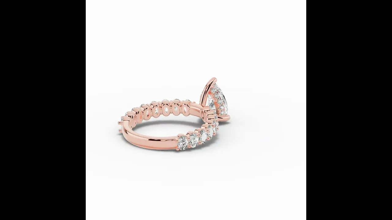 Pear Aurielle Crown Engagement Ring