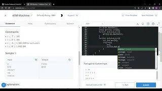ATM Machine problem COOK98 CodeChef using JAVA