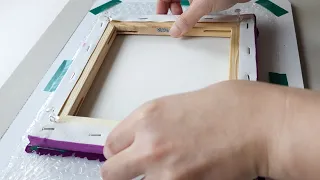 Violet Canvas Bubble Wrap Dip Technique