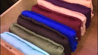 طريقة إحترافية و سهلة لطي الخمارات و تنظيمها في الدرج  مع توفير المساحة                      دندنها