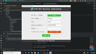 ATM Machine Simulation using Java Swing SQLite