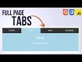 Create Full page Tabs using HTML CSS JavaScript W3Schools Tutorial to create Tabs in html css