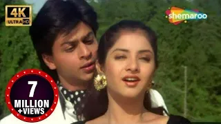 Aisi Deewangi Dekhi Nahi 4K Song Deewana Shah Rukh Khan Divya Bharti Best Romantic Song 