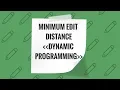 3 Minimum Edit Distance - Dynamic Programming