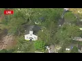 Raw chopper Scene above Conyers Georgia after tornado