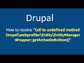 How to resolve undefined method EntityManagerWrapper getActiveDefinition