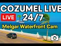 LIVE Cozumel Waterfront - Melgar Ocean View Ferries Cruise Ships Sunset and Island Life