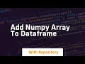add numpy array to dataframe