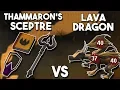 Testing the Thammaron s Scepter VS Lava Dragons Tome of Fire Occult Necklace and Thammaron OSRS