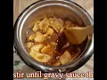 Cooked Pork Rinds and Brown Gravy in Rice Cooker