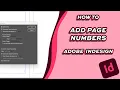How to Add page Numbers to parent pages Adobe Indesign