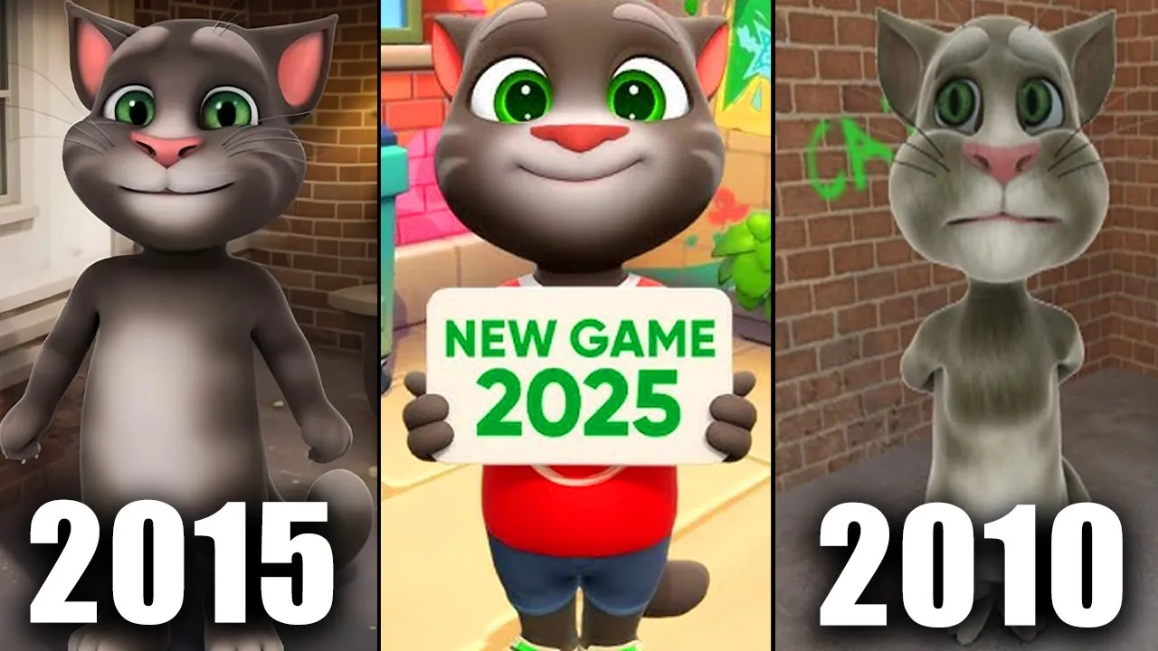 Outfit7 - All 61 Games List 2010-2025 All Games & Apps: Talking Tom Cat (Remastered 2025) - Tom 2010