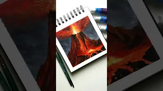 Volcano Acrylic Painting Acrylicpainting Satisfying Aesthetic Art Tutorial  Volcano Acrylic Painting Acrylicpainting Satisfying Aesthetic Art Tutorial